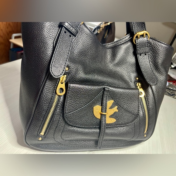 Marc by Marc Jacobs Petal to the Metal Black Leather Tote Shoulder Bag - Picture 7 of 13